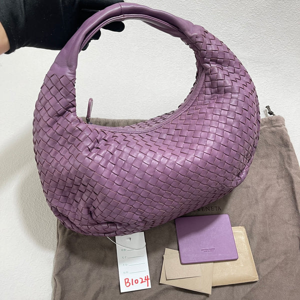 Bottega Veneta Belly Hobo Intrecciato Lambskin Leather Lilac Purple