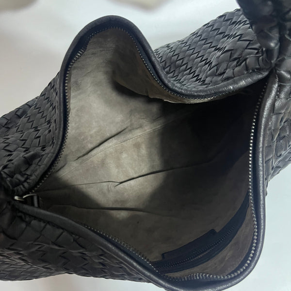 Bottega Veneta Belly Hobo Intrecciato Black