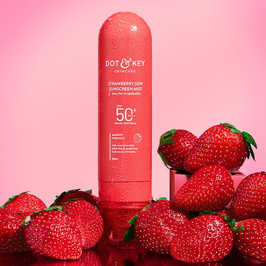 Strawberry Dew Sunscreen Face Mist, SPF 50+ PA+++| 80ml