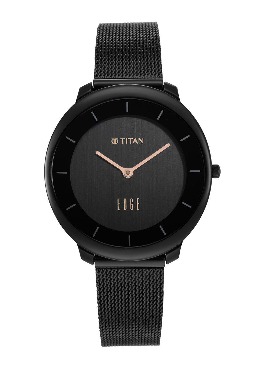 Titan Black Stainless Steel Analogue Watch