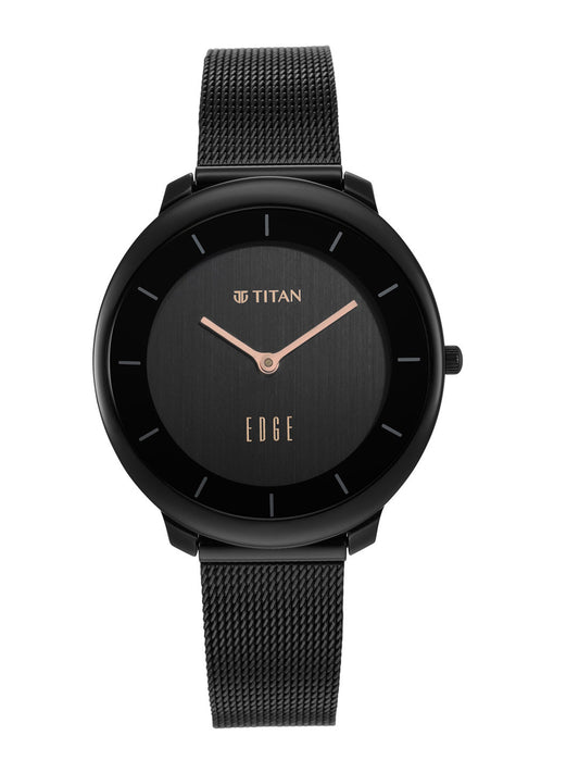 Titan Black Stainless Steel Analogue Watch