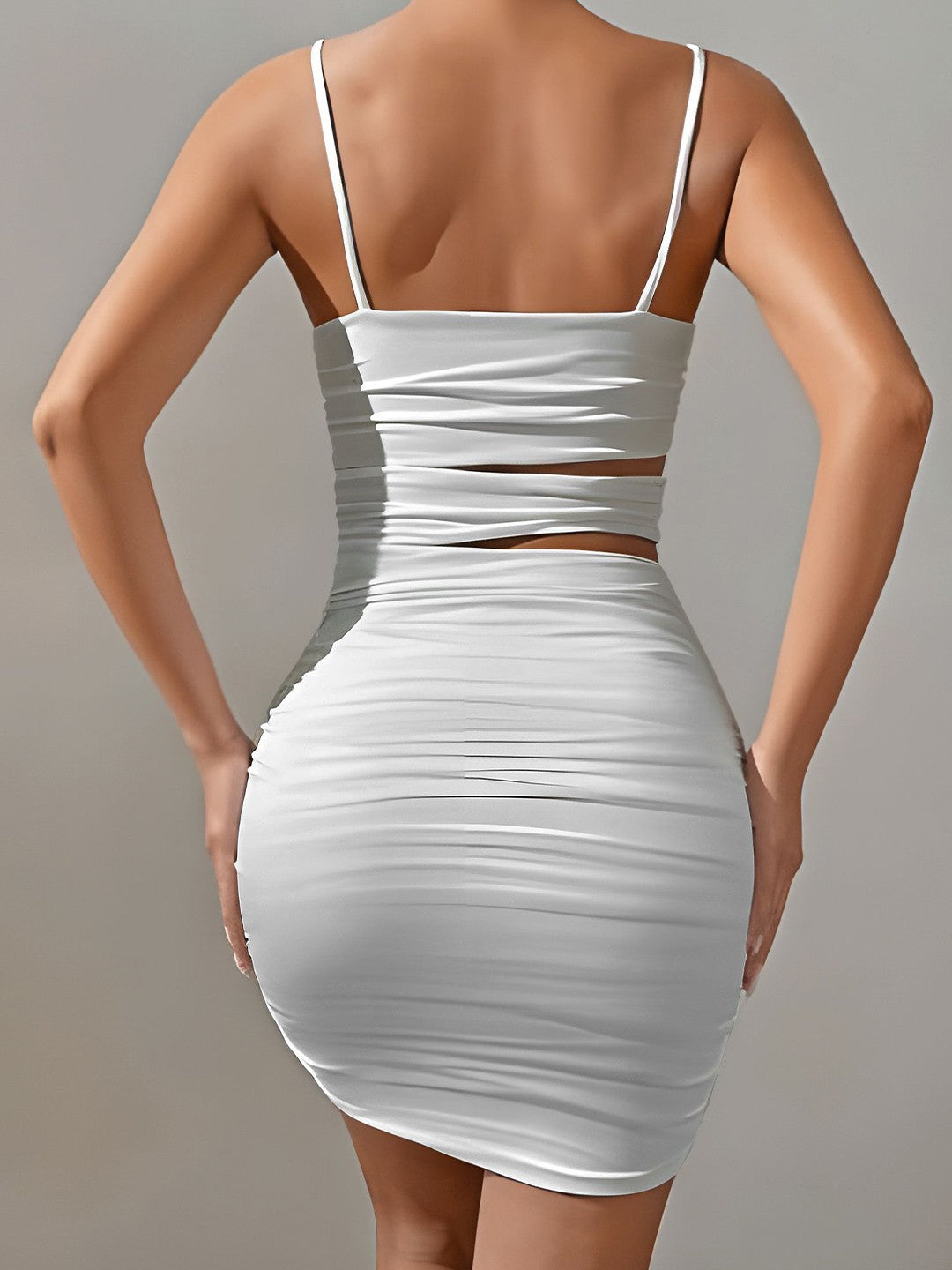 White Cut-Outs Bodycon Dress
