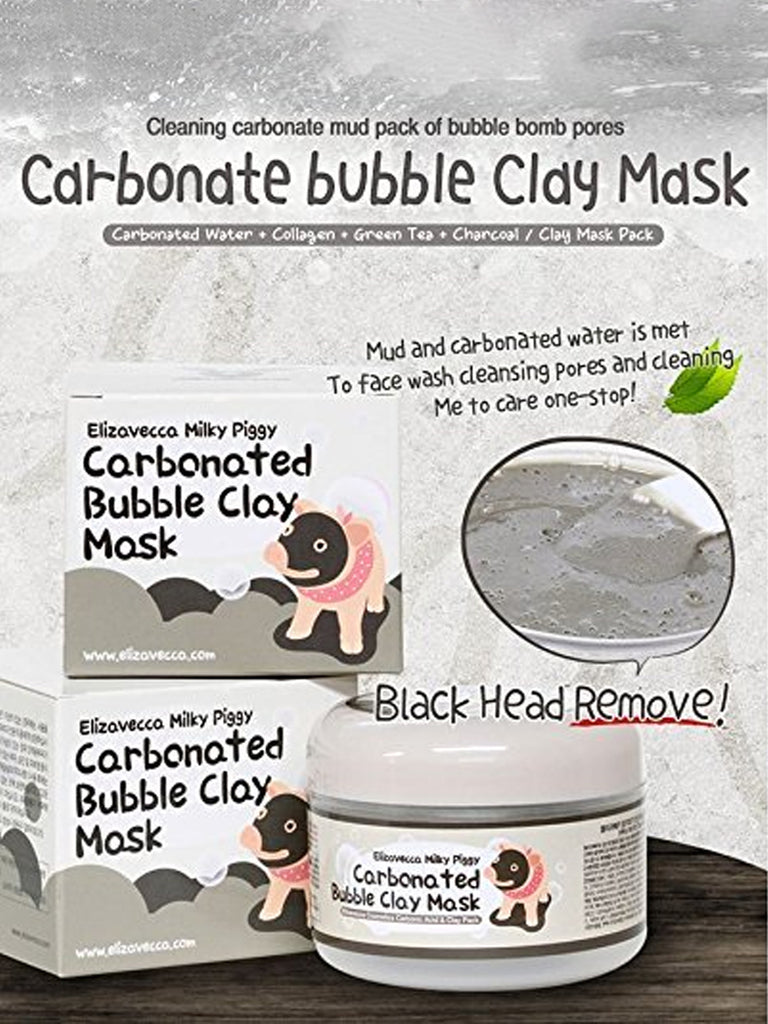 Elizavecca Milky Piggy Carbonated Bubble Clay Mask, Face mask, clay mask, Korean Beauty Products, face mask for glowing skin, buy face mask online at purepearlbeauty.com, korean glass skin