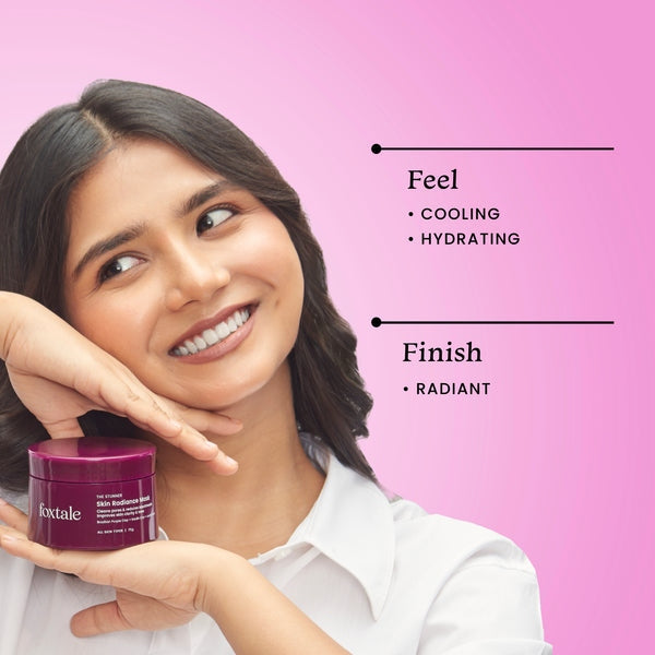 Foxtale De-Tan Face Mask for Glowing Skin| Clay Mask with Lactic Acid for Tan Removal, Reduction in Blackheads, Instant Brightening| New-Age Ubtan Face Pack for All Skin Types | Men & Women- 75g, Brazilian Purple Clay & Kaolin Clay, buy best face mask online at purepearlbeauty.com, Vegan, Cruelty Free, Paraben Free, Sulfate Free, Dermatologically Tested