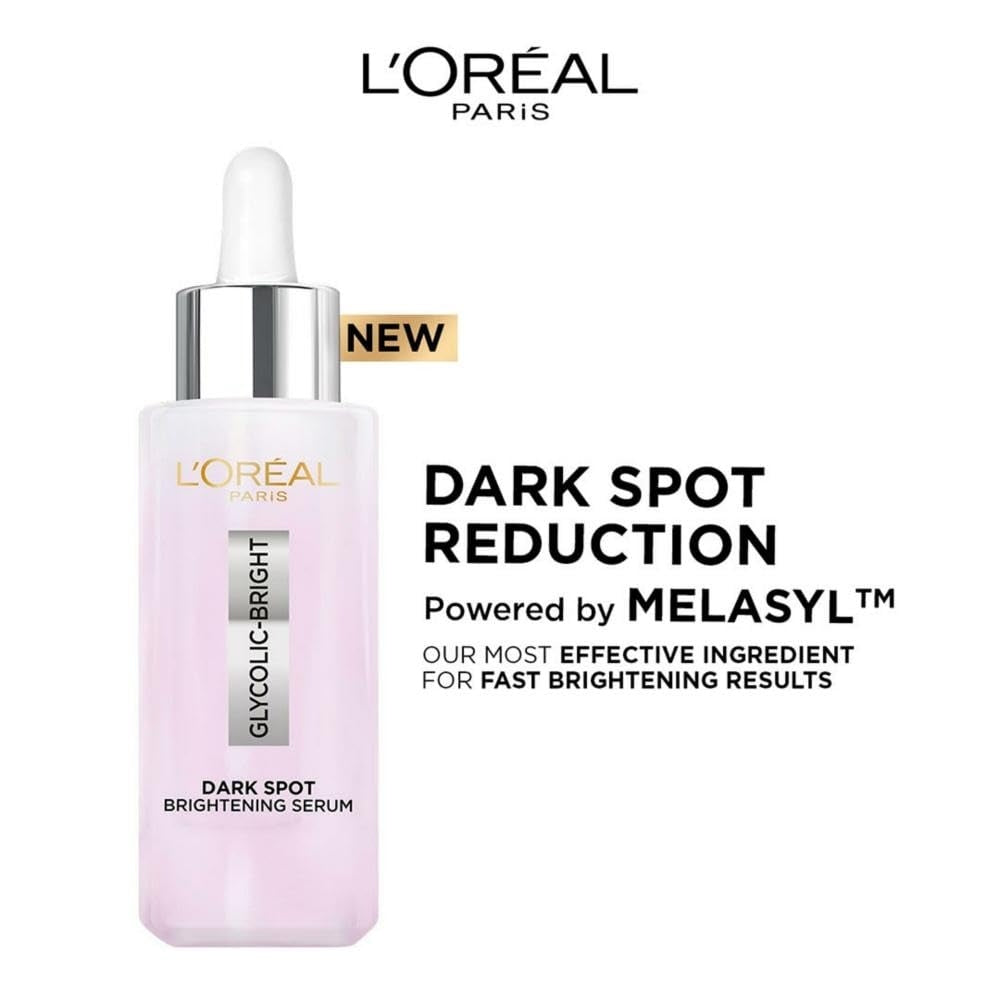 L'Oreal Paris Glycolic Bright 8% [Melasyl + Niacinamide] Face Serum for Brightening Dark Spots 30ml
