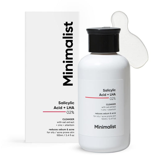 Minimalist Anti-Acne Salicylic Acid 2% Face Wash For Oily & Acne Prone Skin | With LHA for Pore Cleansing, Oil Control & Sebum Regulation | Sulfate-Free Formula with Zinc for Gentle Exfoliation | Cleanser for Women & Men | 100 ml
