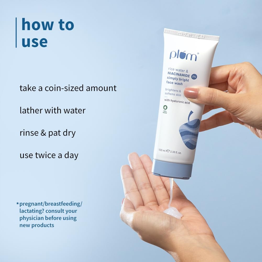 Plum 2% Niacinamide Simply Bright Face Wash With Hyaluronic Acid | 100 ml