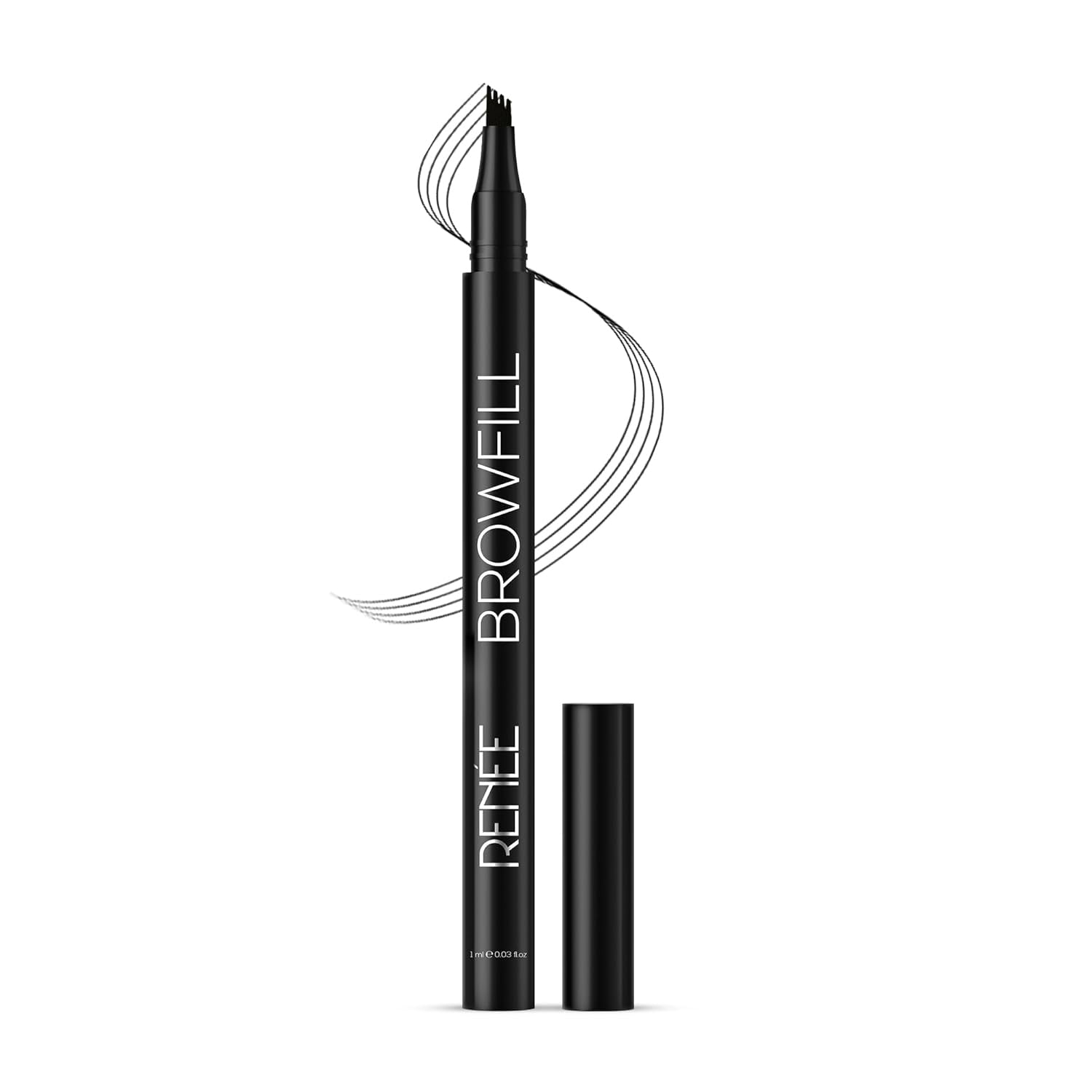 RENEE Browfill Eyebrow Pen - Black | Waterproof & Smudge-Proof | One Swipe Application | Micro Precision | Natural & Long-Lasting Finish | For Denser & Fuller Eyebrows | Easy to Use | Cruelty-Free, Black Kajal, kajal pencil, kohl, kajal for girls,eyebrow pen, brow definer, eyebrow pencil for women, black eyebrow,Buy makeup products for men and women online in India at purepearlbeauty.com
