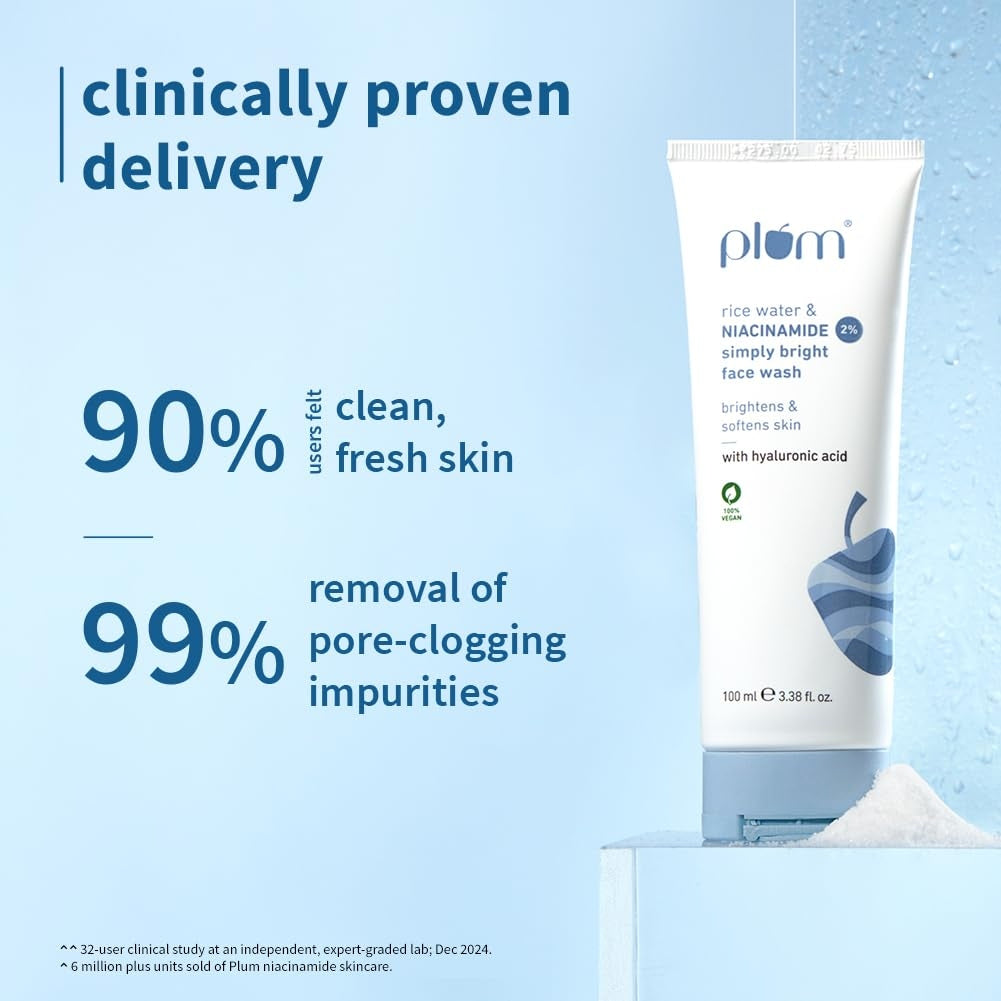 Plum 2% Niacinamide Simply Bright Face Wash With Hyaluronic Acid | 100 ml