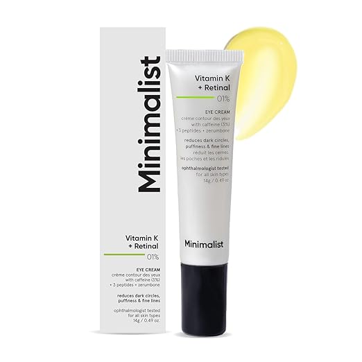 Minimalist Vitamin K + Retinal 01% Under Eye Cream | For Women & Men | 14 gm