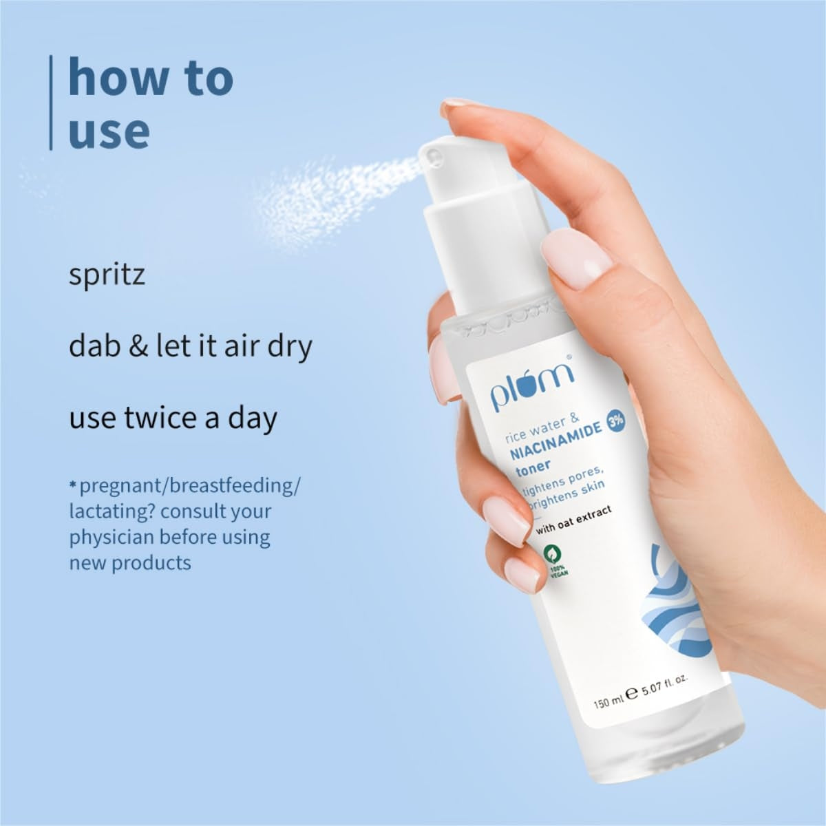 Plum 3% Niacinamide & Rice Water Face Toner | Women & Men | 150ml