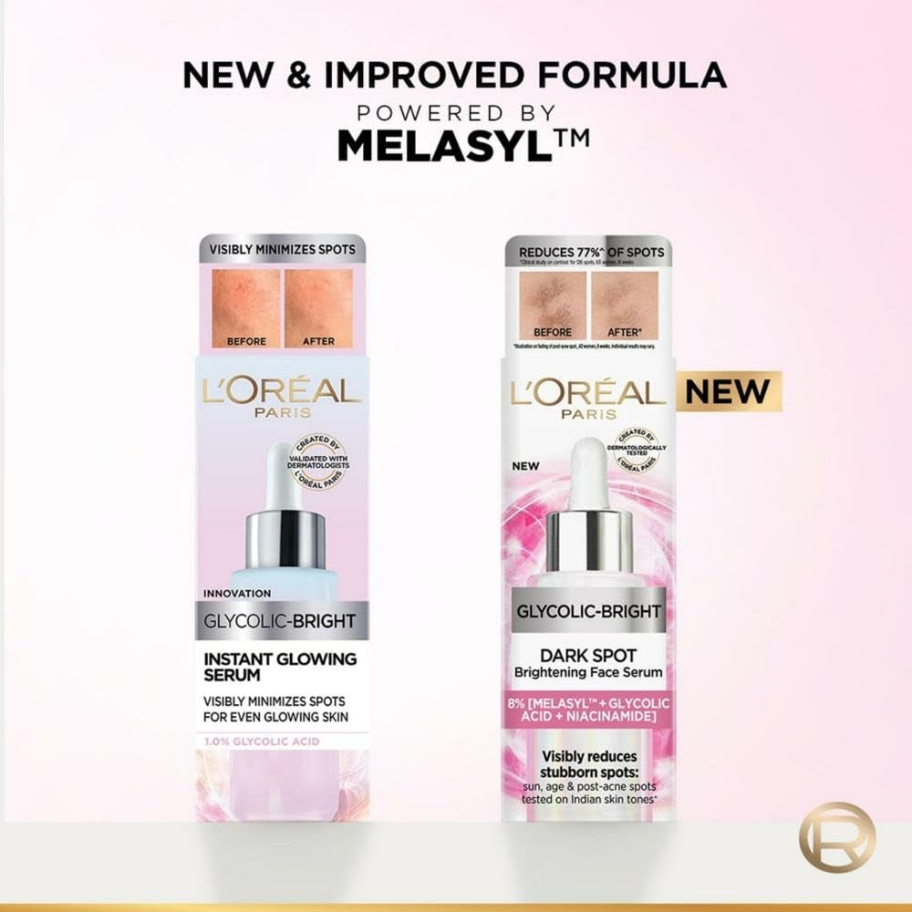 L'Oreal Paris Glycolic Bright Face Serum for Brightening Dark Spots 30ml