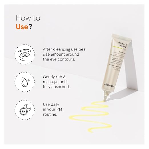 Minimalist Vitamin K + Retinal 01% Under Eye Cream | For Women & Men | 14 gm