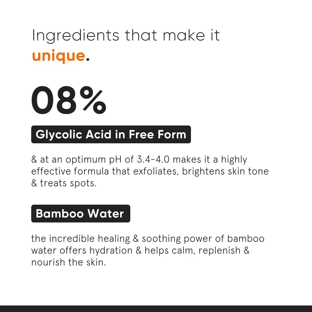 Minimalist 8% Glycolic Acid Toner For Glowing Skin | Multi-functional Exfoliating Toner With Bamboo Water for Body, Face, Underarms & Scalp | For Women & Men | 150 ml, FACE TONER, buy skincare product online in India at pure pearl beauty, 50% discount