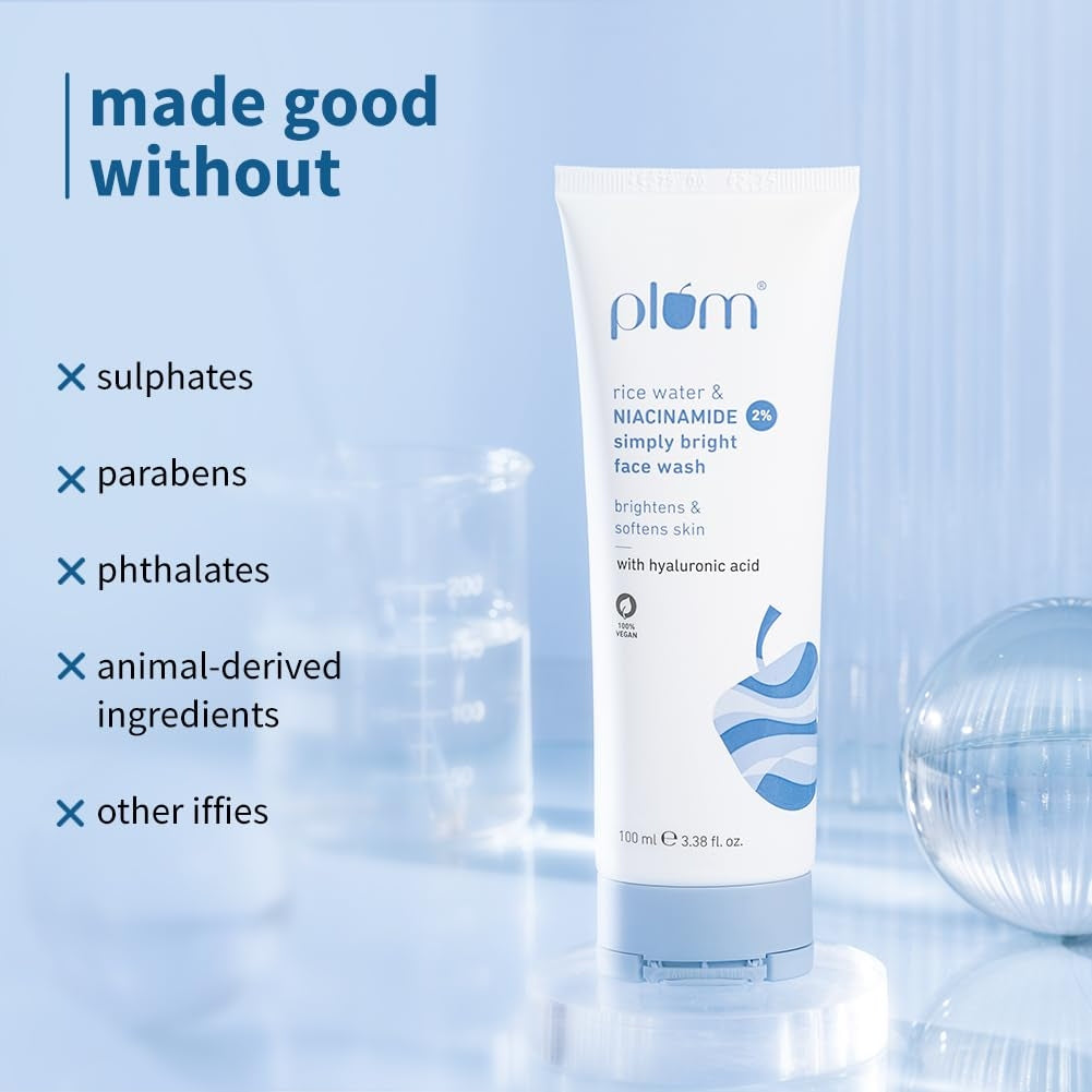 Plum 2% Niacinamide Simply Bright Face Wash With Hyaluronic Acid | 100 ml