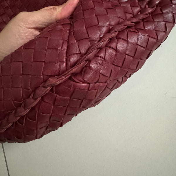 Bottega Veneta Belly Hobo Intrecciato Burgundy Ancora Red