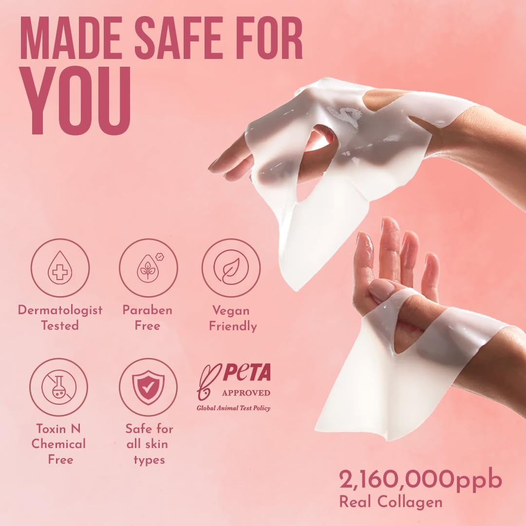 WILDGLOW Korean Glass Skin Bio-Collagen Overnight Face Mask for Deep Hydration, Pigmentation, Anti-Aging & Pore Minimizing | Hyaluronic Acid, Niacinamide, Vitamin E & Centella | Korean Glass Skin, Centella, Collagen mask, Niacinamide, Oligo Hyaluronic acid, Fairness face pack, peel off mask, for men & women, buy best face mask online at purepearlbeauty.com,
