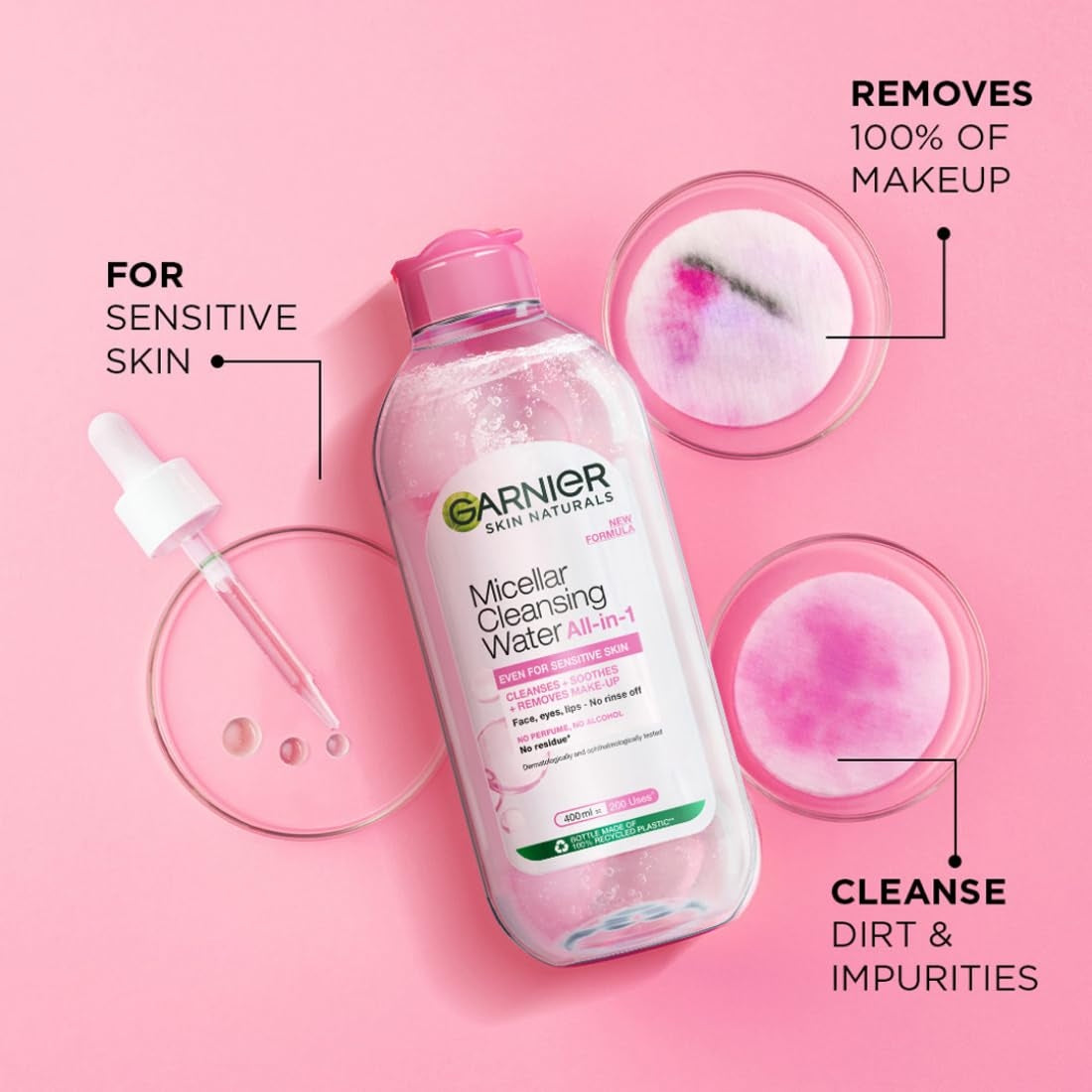 Garnier Skin Naturals, Micellar Cleansing Water, Face, cleansing milk, buy cleansing water online in India, makeup remover for face,  for all skin types, eyes, lips, and cheeks, GLYCERIN, alcohol free, hypoallergenic