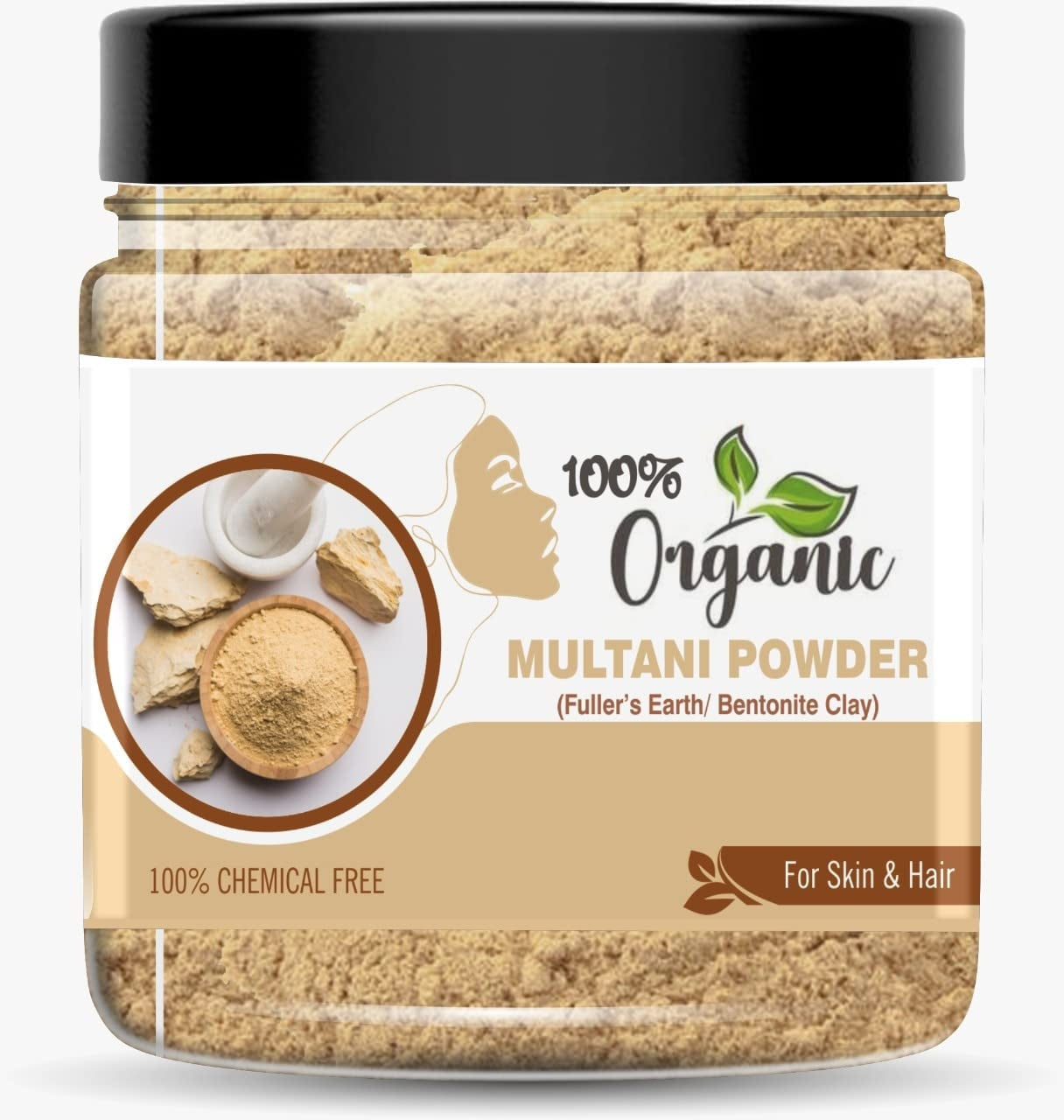 Organic Pure Multani Mitti Powder  (Fuller's Earth/ Bentonite Clay)  Skin & Hair, Face Clays, chemical free, Fairness face pack, peel off mask, for men & women, buy best face mask online at purepearlbeauty.com,

