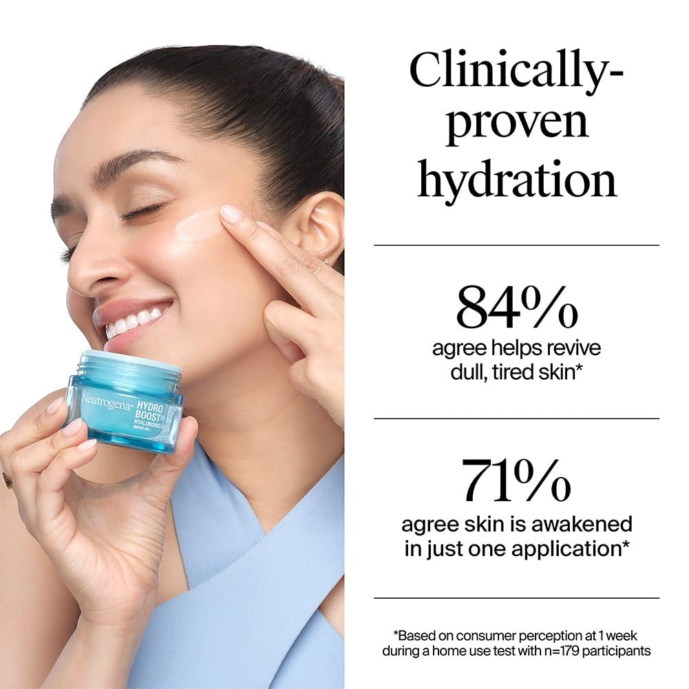 Neutrogena Hydro Boost Hyaluronic Acid Face Moisturizer 50ml | 24 hours long lasting Hydration | Oil free non sticky light water gel fast absorbing| Daily use | All Skin Types | For Men & Women 50g, Beauty Products, face craem for glowing skin, buy facial cream online at purepearlbeauty.com, 
