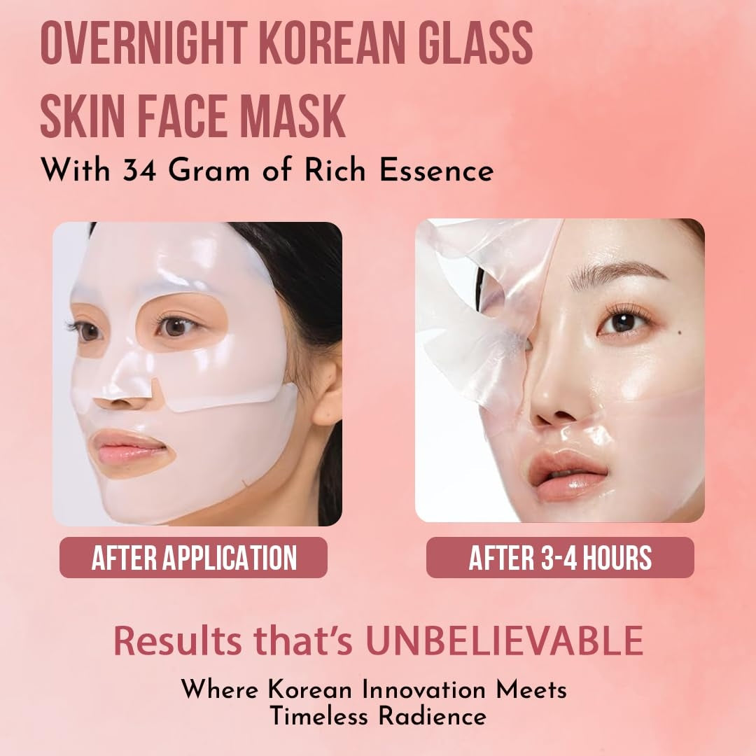 WILDGLOW Korean Glass Skin Bio-Collagen Overnight Face Mask for Deep Hydration, Pigmentation, Anti-Aging & Pore Minimizing | Hyaluronic Acid, Niacinamide, Vitamin E & Centella | Korean Glass Skin, Centella, Collagen mask, Niacinamide, Oligo Hyaluronic acid, Fairness face pack, peel off mask, for men & women, buy best face mask online at purepearlbeauty.com,
