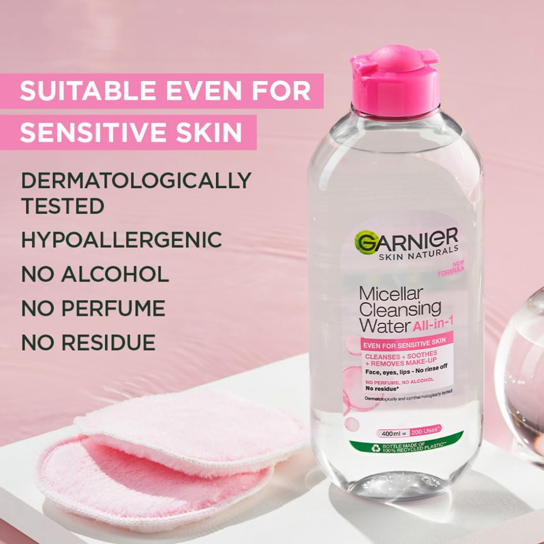 Garnier Skin Naturals, Micellar Cleansing Water, Face, cleansing milk, buy cleansing water online in India, makeup remover for face,  for all skin types, eyes, lips, and cheeks, GLYCERIN, alcohol free, hypoallergenic