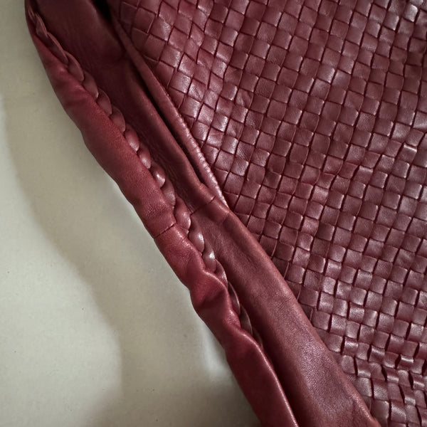 Bottega Veneta Belly Hobo Intrecciato Burgundy Ancora Red