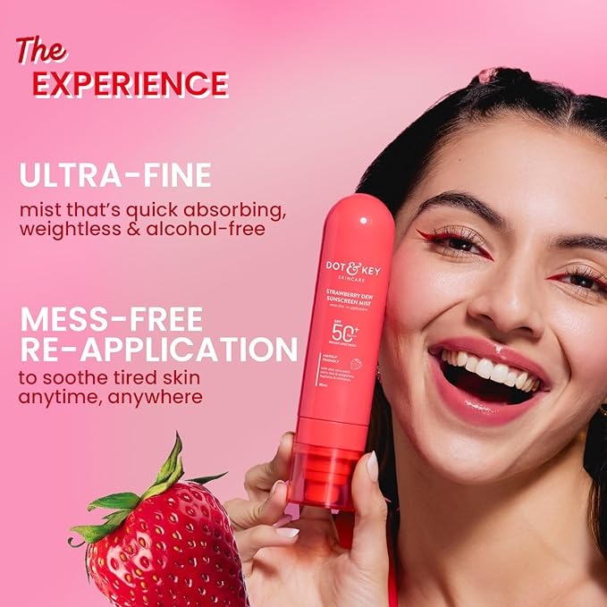 Strawberry Dew Sunscreen Face Mist, SPF 50+ PA+++| 80ml
