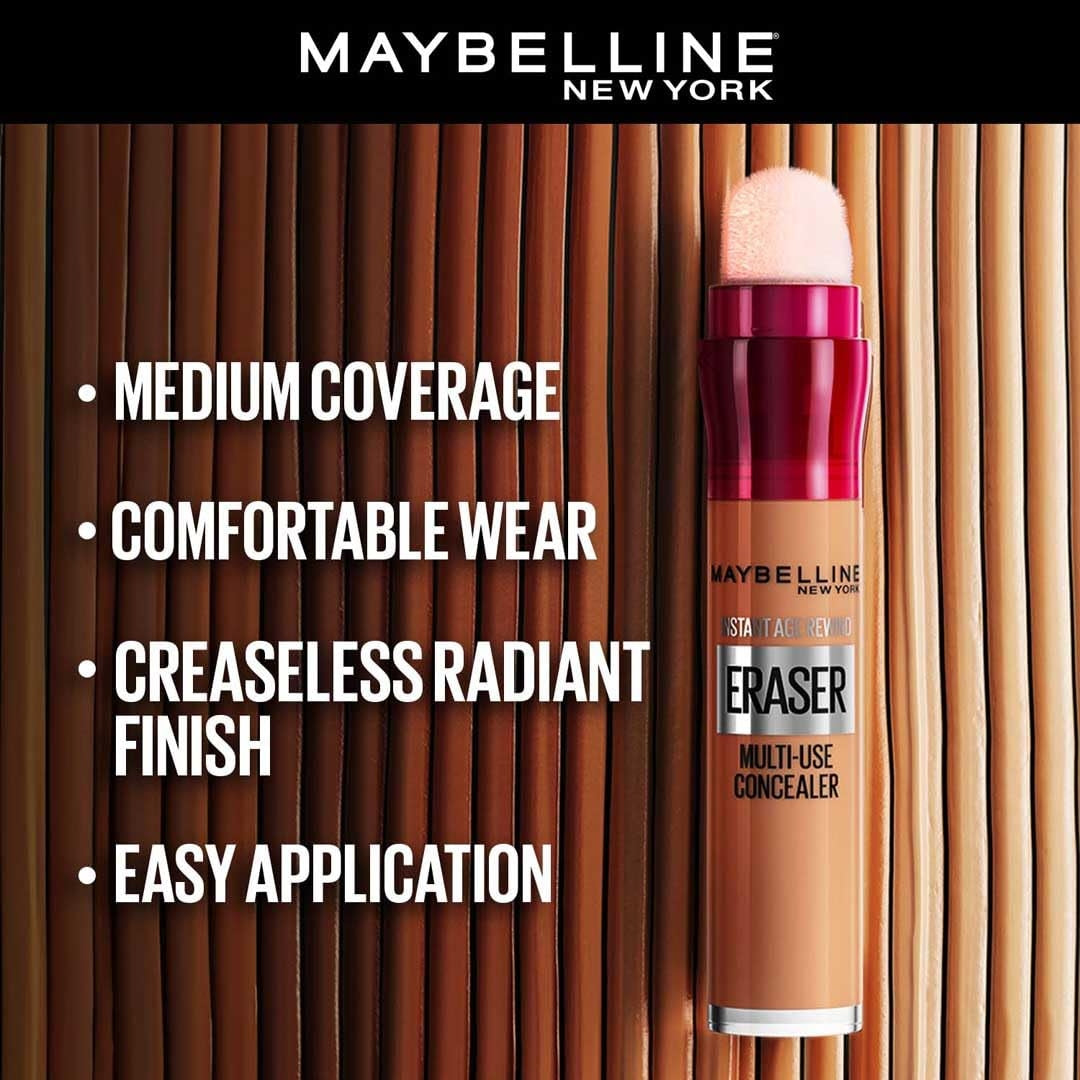 Maybelline New York Instant Age Rewind Dark Circles Treatment Concealer - Ivory, Packed with Goji Berry & Haloxyl, Bright & Refreshed eyes, Erase dark circles & fine lines, Long Lasting Concealer| 6g, Buy makeup products for men and women online in India at purepearlbeauty.com