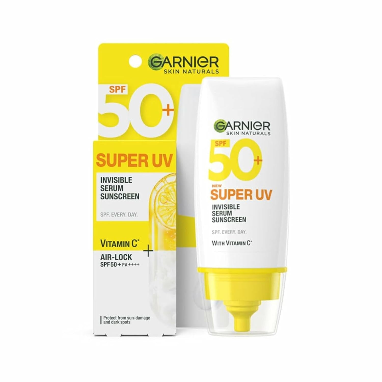 Garnier Super UV Invisible Serum Sunscreen SPF 50 | UVA/B Broad Spectrum | with Vitamin C, 30ml