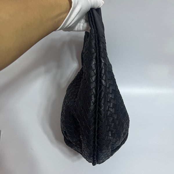 Bottega Veneta Belly Hobo Intrecciato Black