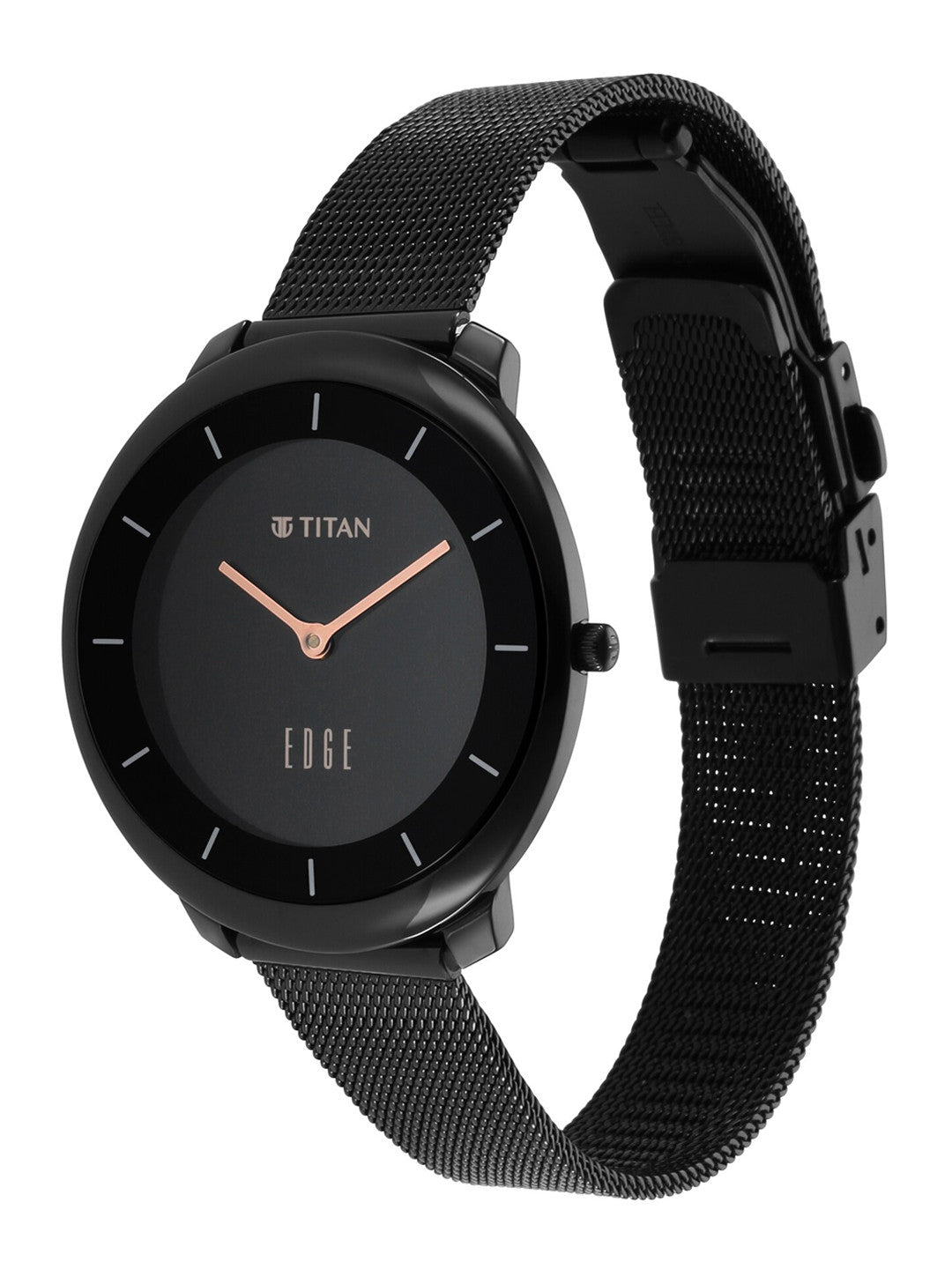 Titan Black Stainless Steel Analogue Watch