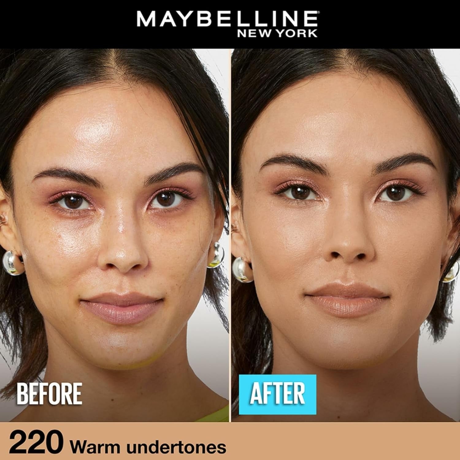 Maybelline New York Liquid Foundation, Matte Finish, With SPF, Absorbs Oil, Fit Me Matte + Poreless, 220 Natural Beige, 30ml, buy online at purepearlbeauty.com