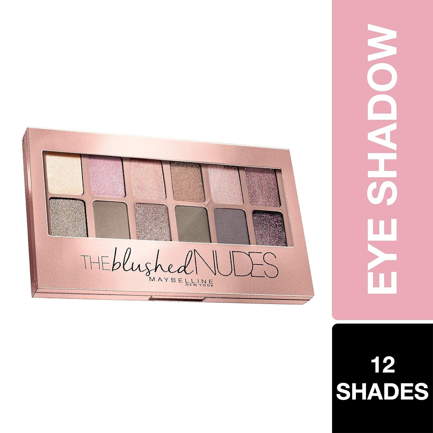 Maybelline New York Eyeshadow Palette, 12 Highly Blendable Shades, Matte and Sheen Colours, The Blushed Nudes, 9g, Buy makeup products for men and women online in India at purepearlbeauty.com