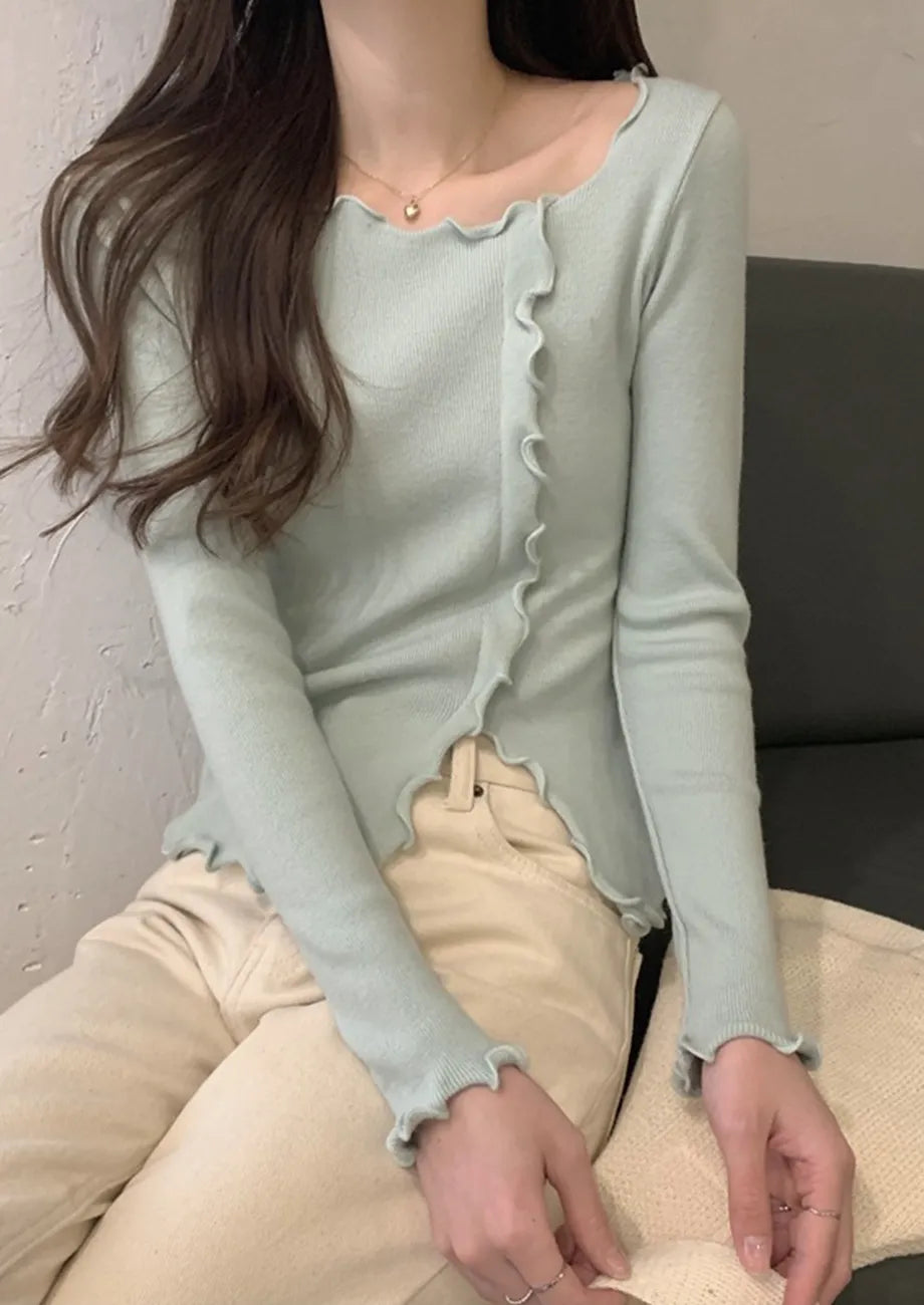 Long Sleeves Frills Me Out Top