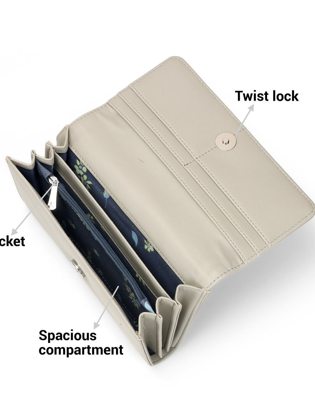 Grey Textured Envelope Clutch