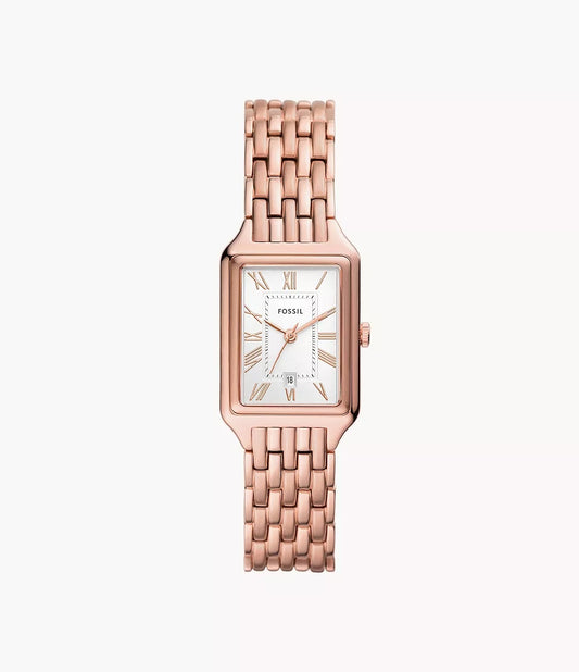 Raquel Three-Hand Date Rose Gold-Tone Stainless Steel Watch