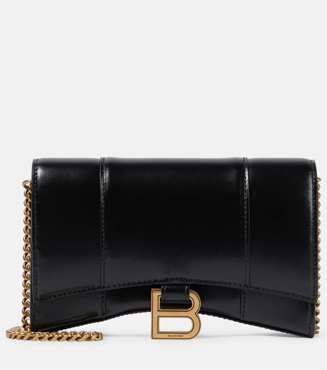 Balenciaga Hourglass Leather Wallet On Chain