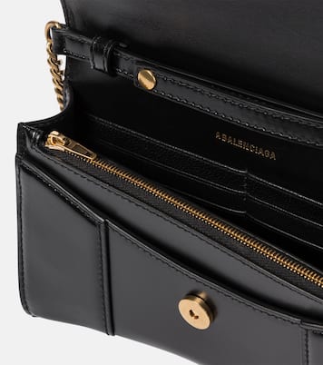 Balenciaga Hourglass Leather Wallet On Chain