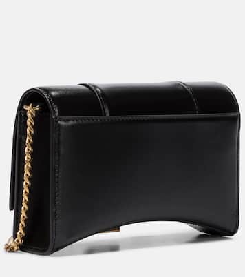 Balenciaga Hourglass Leather Wallet On Chain