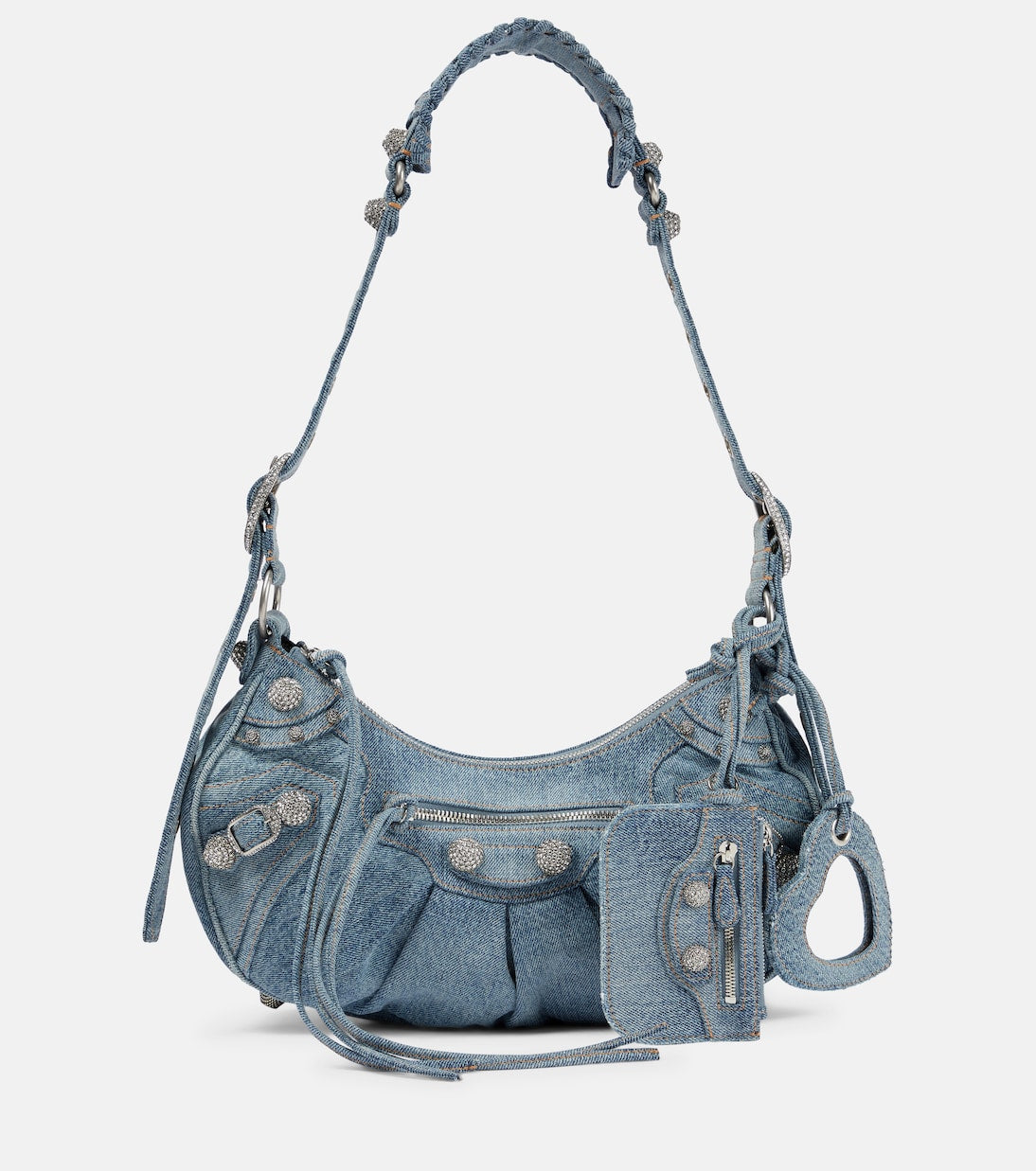 Le Cagole Small Denim Shoulder Bag