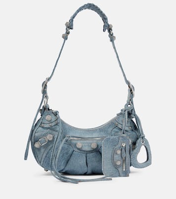 Le Cagole Small Denim Shoulder Bag