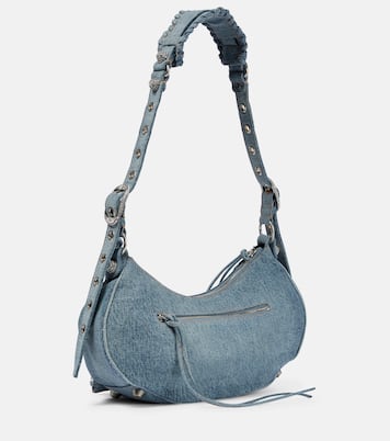 Le Cagole Small Denim Shoulder Bag