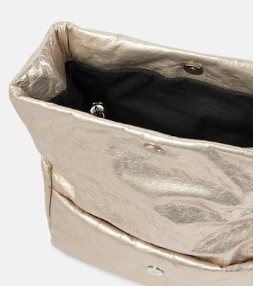 Balenciaga Monaco Small Metallic Leather Shoulder Bag