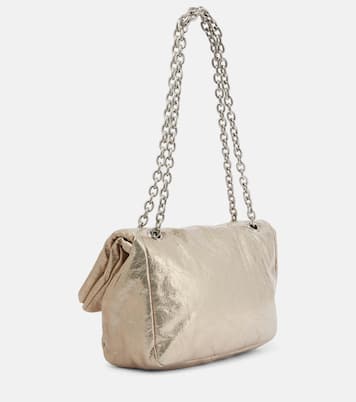 Monaco Small Metallic Leather Shoulder Bag