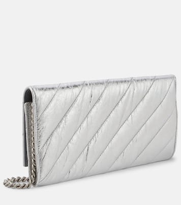 Crush Metallic Leather Wallet On Chain