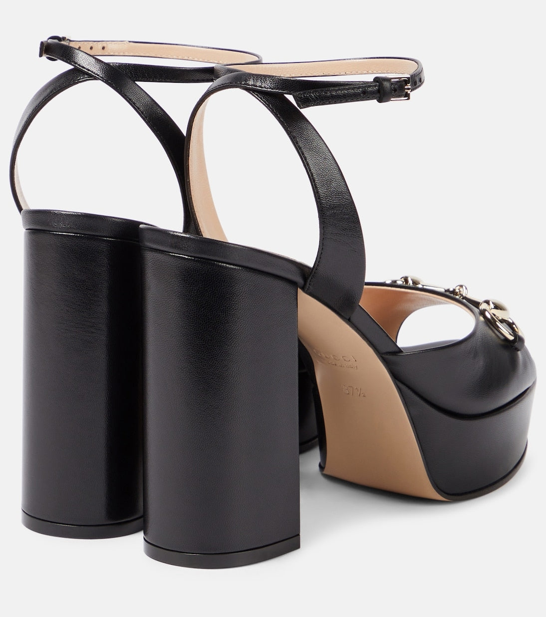 Black Leather Platform Sandals
