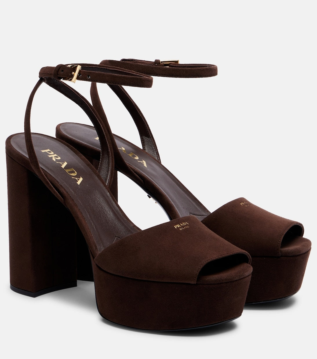 115 Suede Platform Sandals in Moro