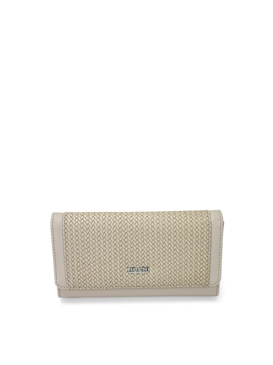 Grey Textured Envelope Clutch