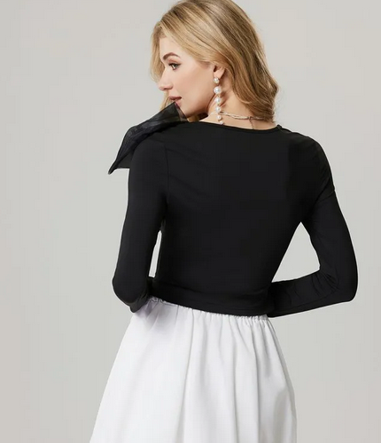 Square Neck Bow Top